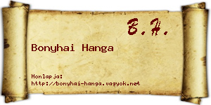 Bonyhai Hanga névjegykártya